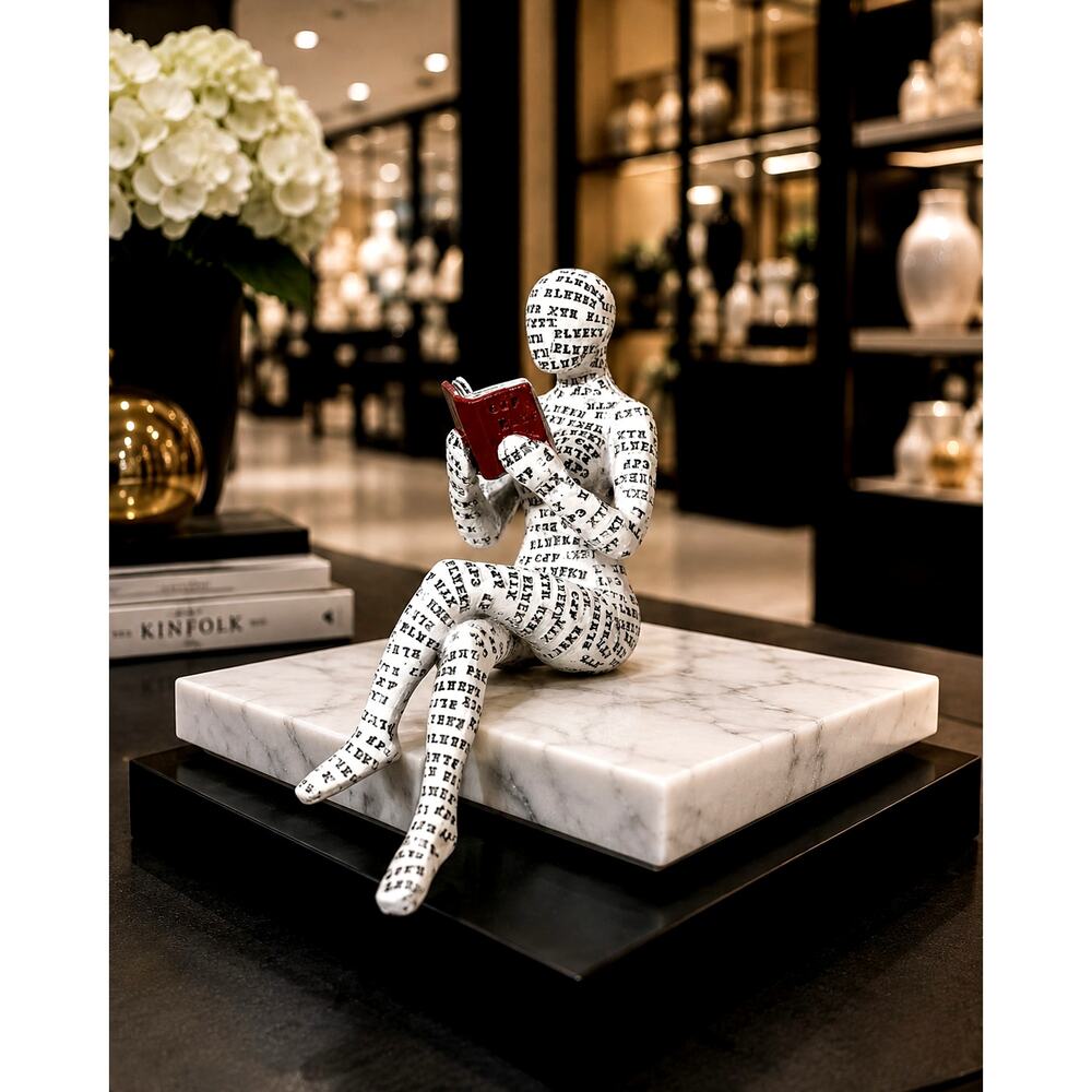 Reading Woman Sitting Up Figurine for Readers or Writers